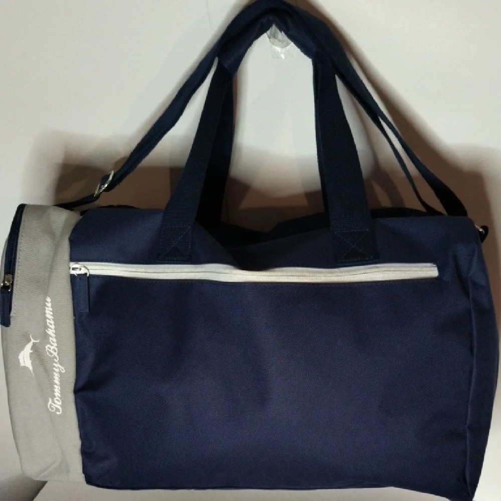 Tommy Bahama Marlin Large Weekender Bag With Side Cooler Navy Blue And Grey